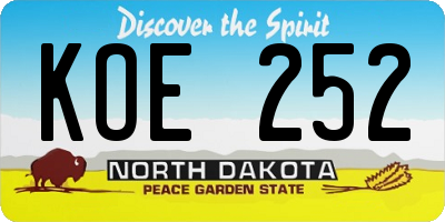 ND license plate KOE252