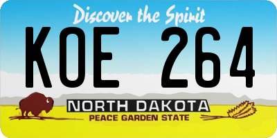 ND license plate KOE264