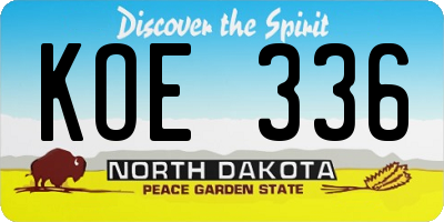 ND license plate KOE336