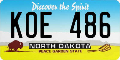 ND license plate KOE486