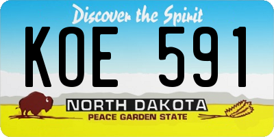 ND license plate KOE591