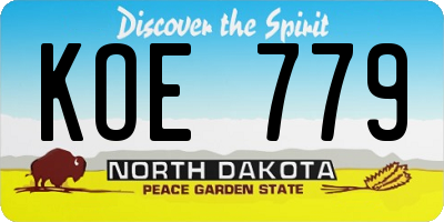 ND license plate KOE779