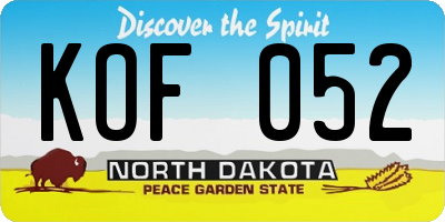 ND license plate KOF052