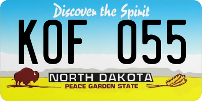 ND license plate KOF055