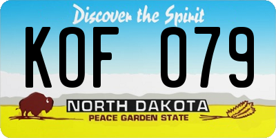 ND license plate KOF079