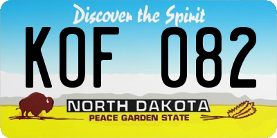 ND license plate KOF082