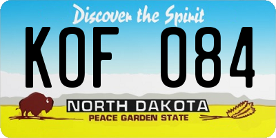 ND license plate KOF084
