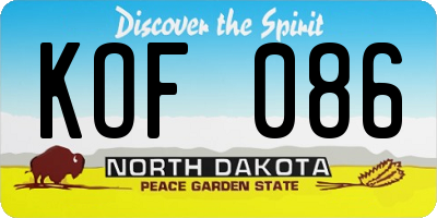 ND license plate KOF086