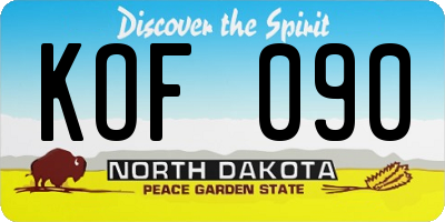 ND license plate KOF090