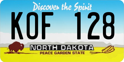 ND license plate KOF128