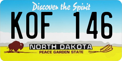 ND license plate KOF146