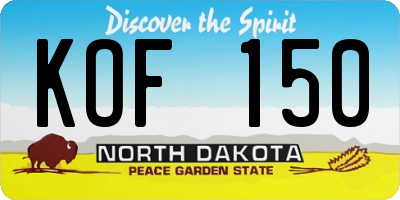 ND license plate KOF150