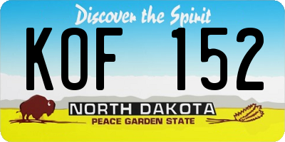 ND license plate KOF152