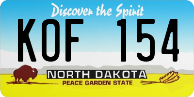 ND license plate KOF154