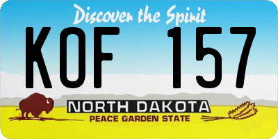 ND license plate KOF157