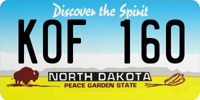 ND license plate KOF160