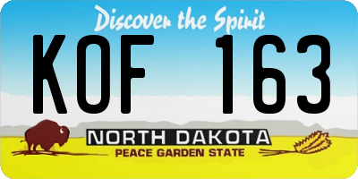 ND license plate KOF163