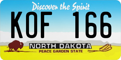ND license plate KOF166