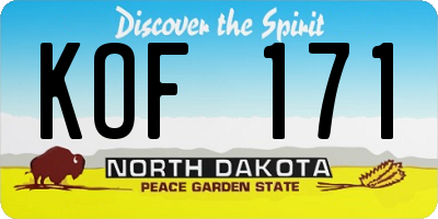 ND license plate KOF171