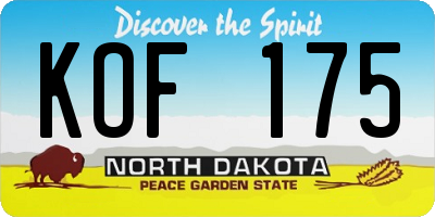 ND license plate KOF175