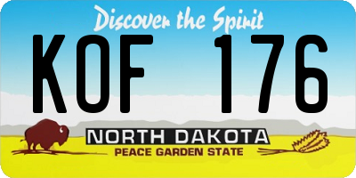 ND license plate KOF176