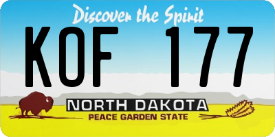 ND license plate KOF177
