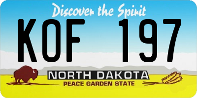 ND license plate KOF197