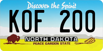 ND license plate KOF200