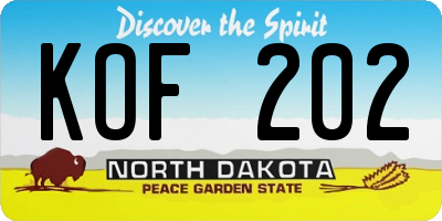 ND license plate KOF202