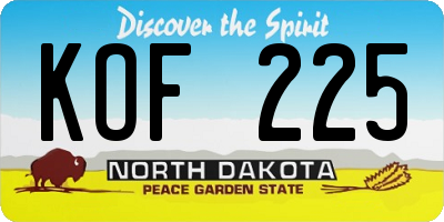 ND license plate KOF225