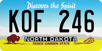ND license plate KOF246