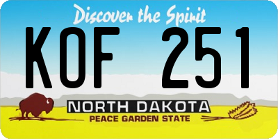 ND license plate KOF251