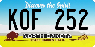 ND license plate KOF252