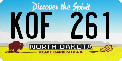 ND license plate KOF261