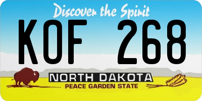 ND license plate KOF268