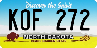 ND license plate KOF272