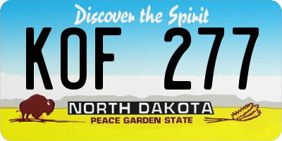 ND license plate KOF277