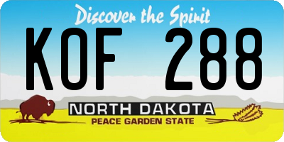 ND license plate KOF288