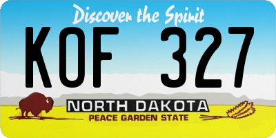 ND license plate KOF327
