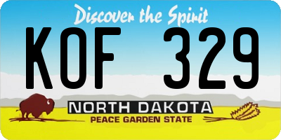 ND license plate KOF329