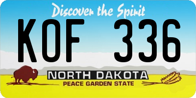 ND license plate KOF336