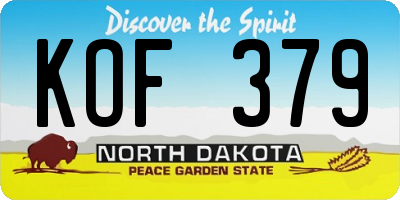 ND license plate KOF379