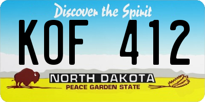 ND license plate KOF412