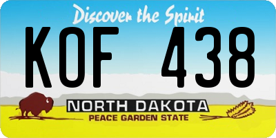 ND license plate KOF438