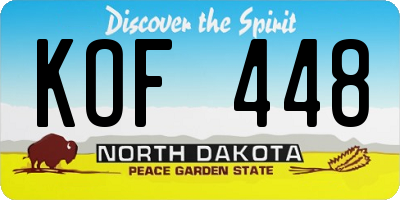 ND license plate KOF448