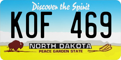 ND license plate KOF469