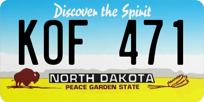 ND license plate KOF471