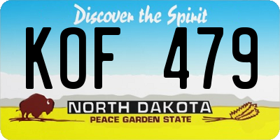 ND license plate KOF479