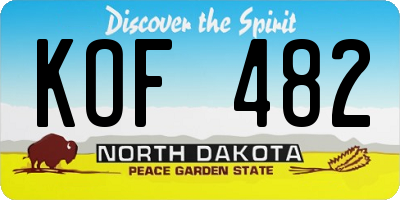 ND license plate KOF482