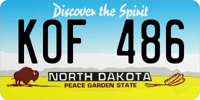 ND license plate KOF486